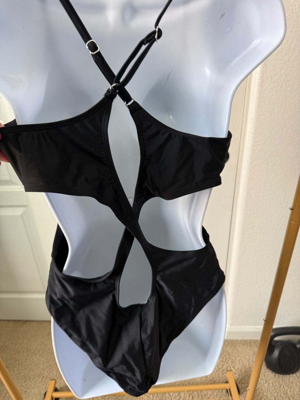 Cupshe Black V-Neck One-Piece Swimsuit - Picture 4 of 5